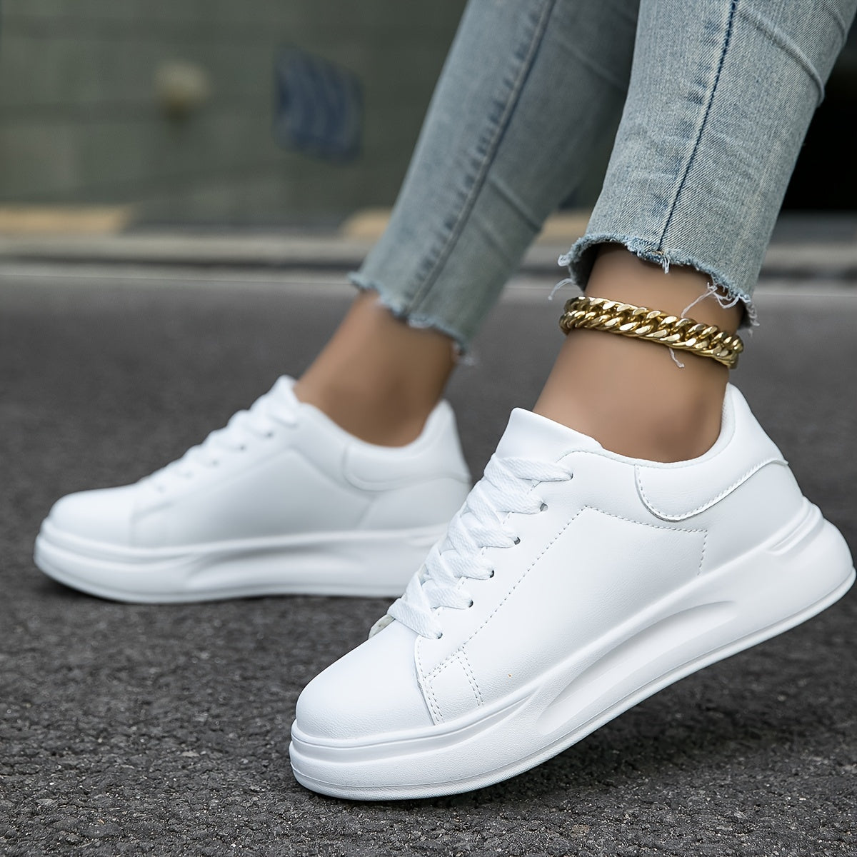 Layla - Weiße Freizeitschuhe für Damen