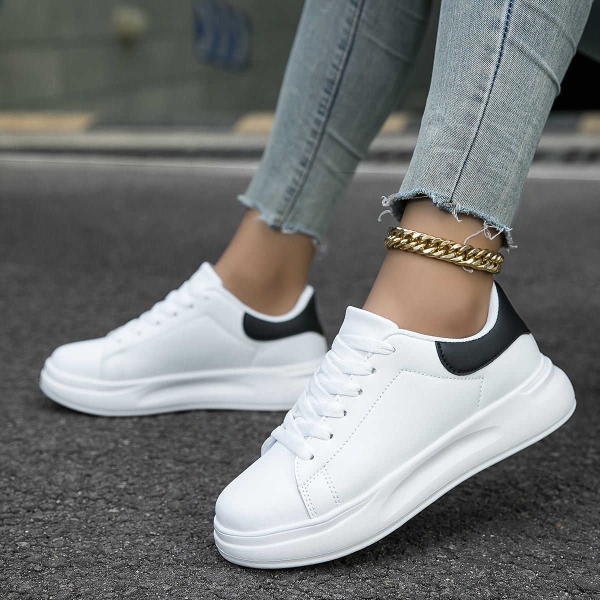 Layla - Weiße Freizeitschuhe für Damen