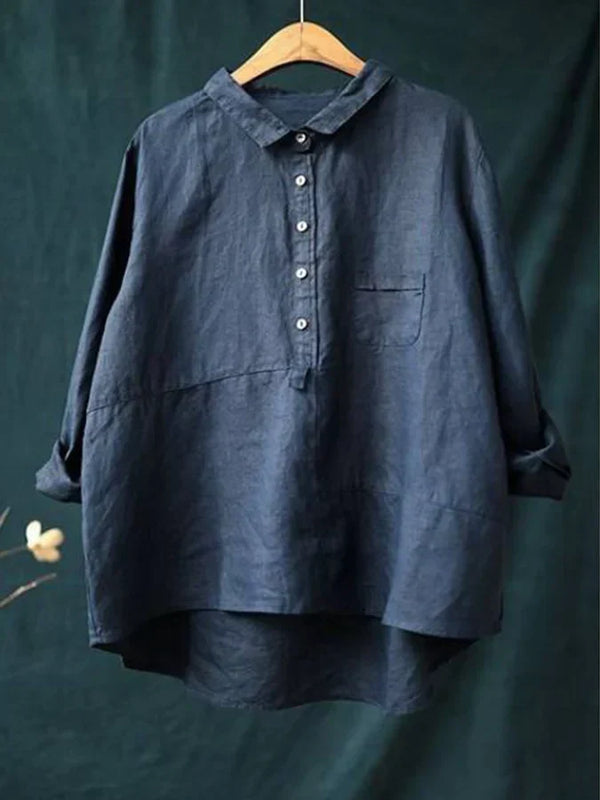 Reya - Leinenbluse mit Knopfleiste
