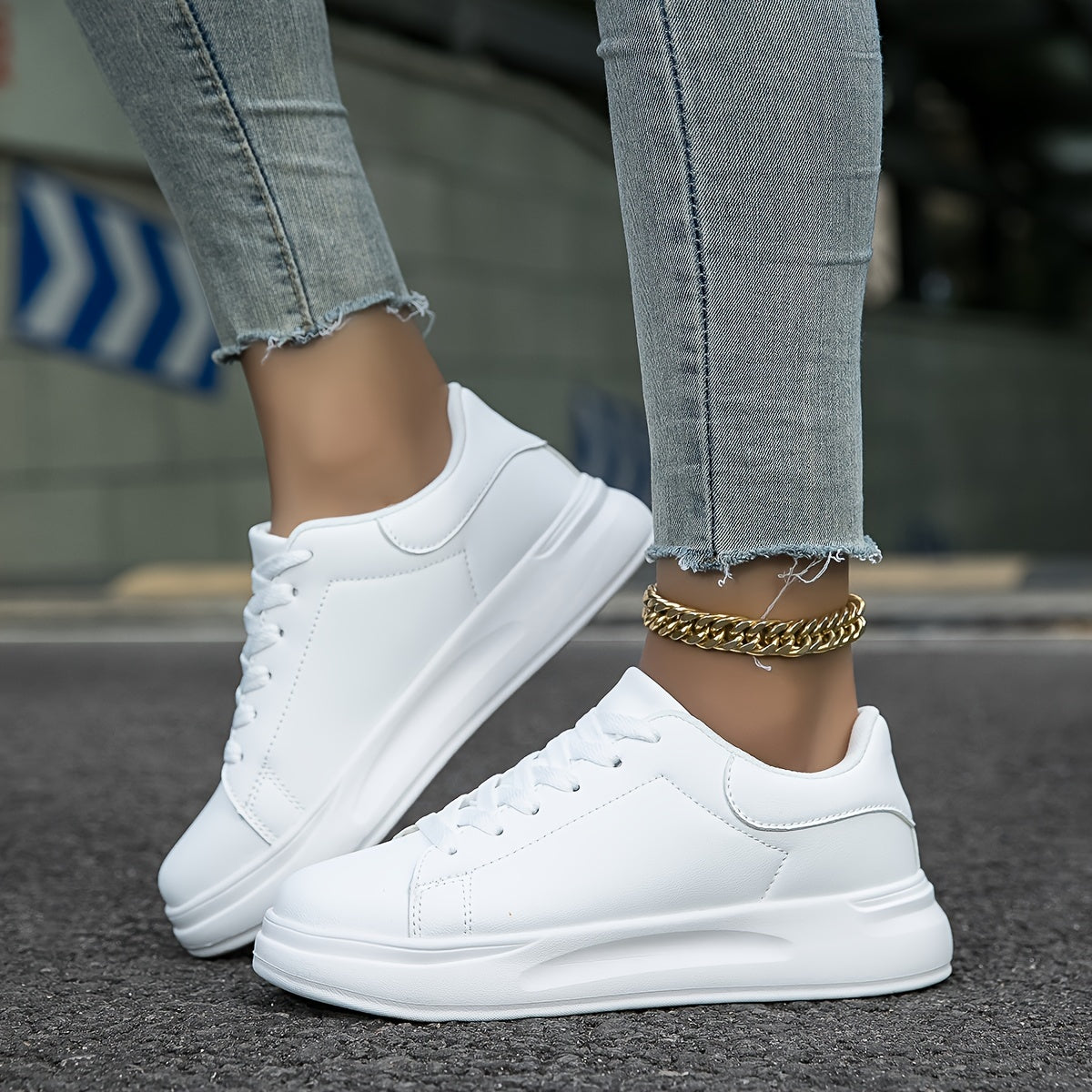 Layla - Weiße Freizeitschuhe für Damen