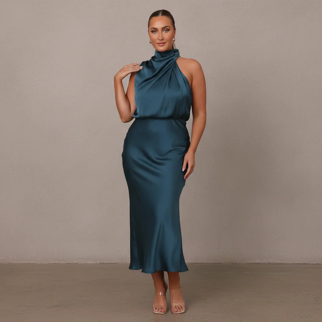 Damen Kleid – Elegantes High-Neck-Kleid für Feier, Dinner & Anlass