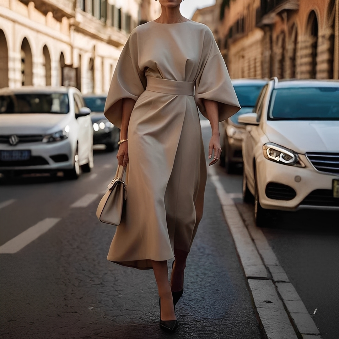 Lauriane - Elegantes Damenkleid mit Laternenärmeln