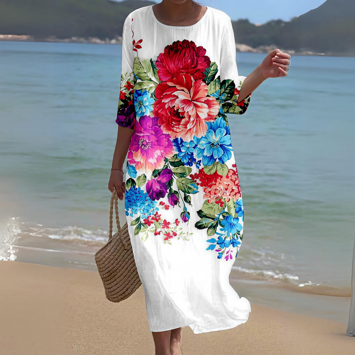 Alina- Elegantes Damen Sommerkleid mit Blumenmuster