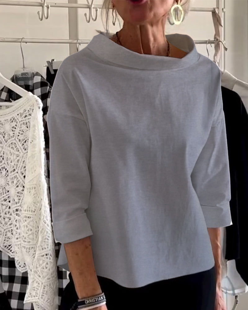 Sofia - Damenbluse mit weitem Kragen