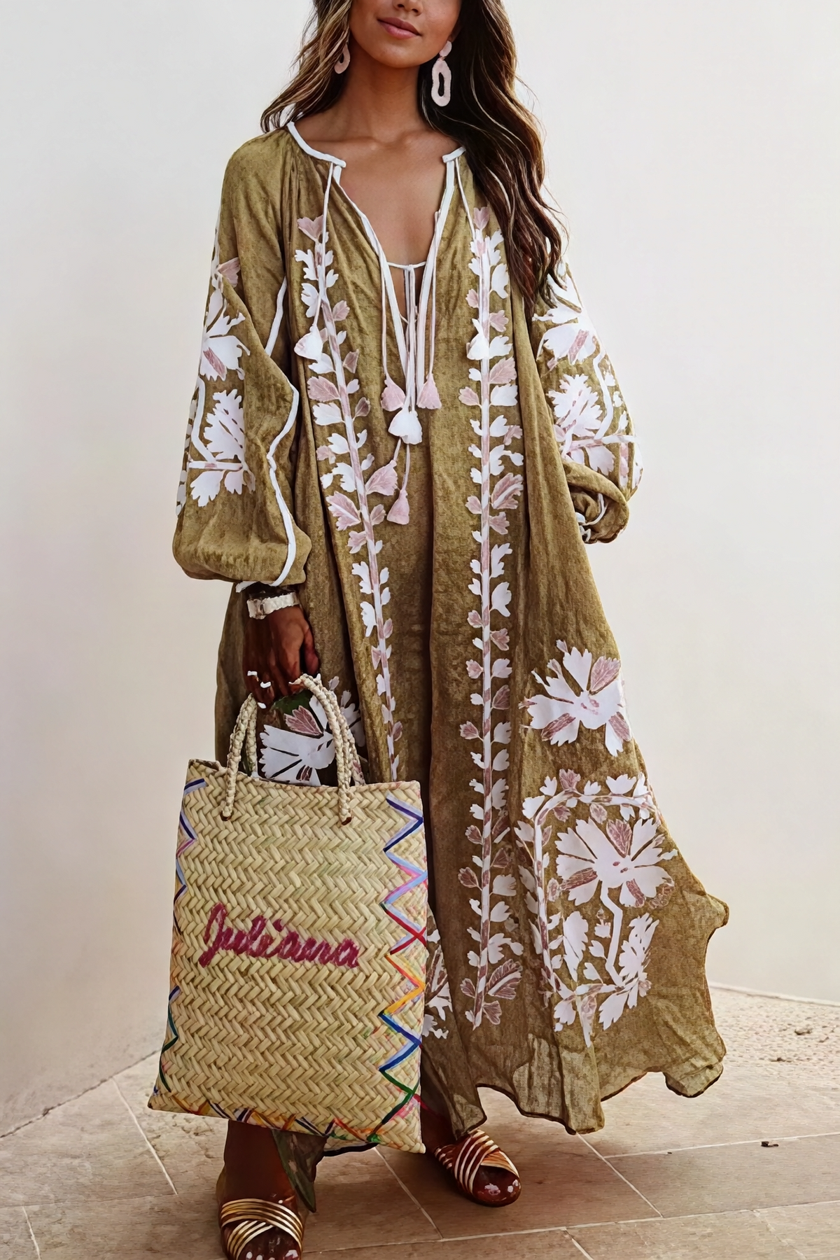 Nelia- Elegantes Damen Boho-Maxikleid