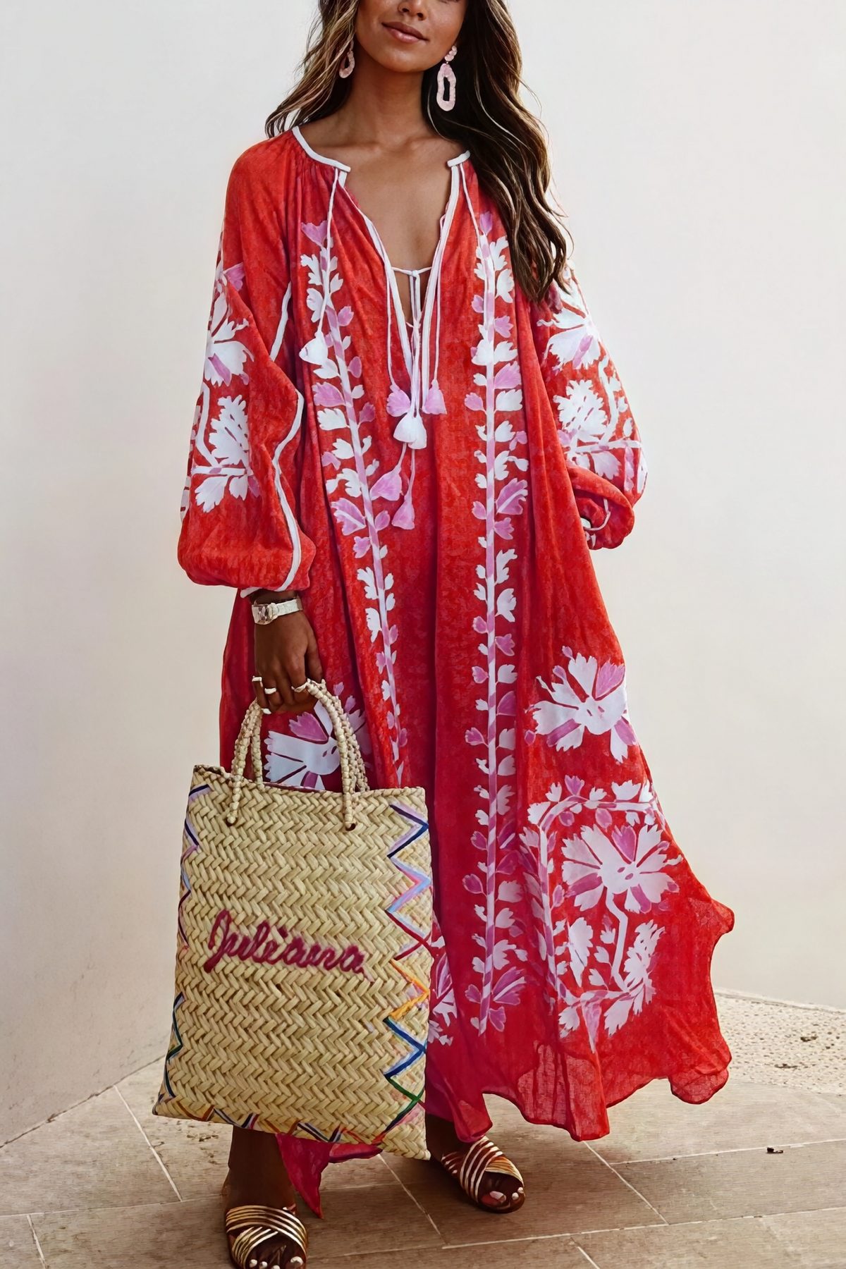 Nelia- Elegantes Damen Boho-Maxikleid