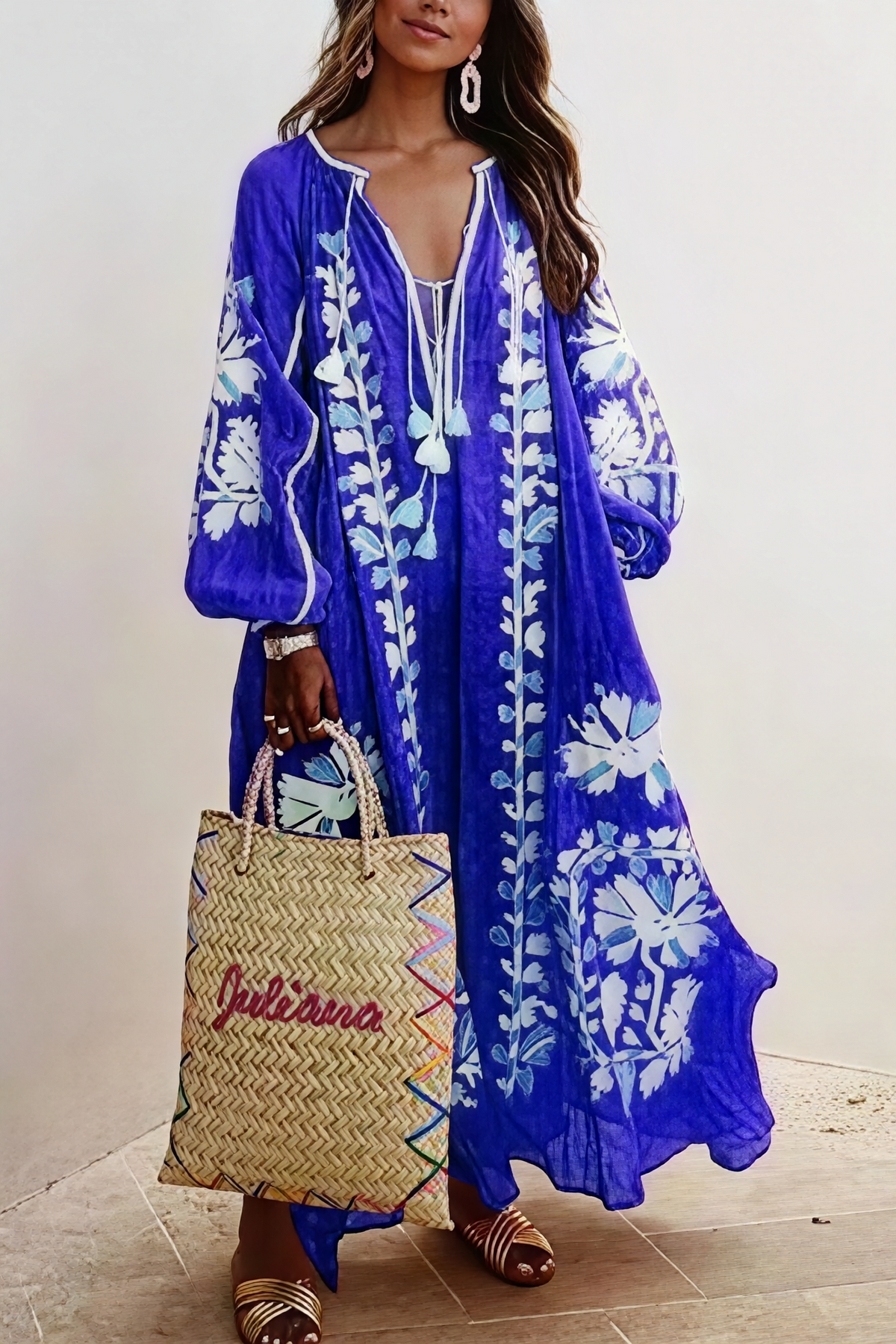 Nelia- Elegantes Damen Boho-Maxikleid