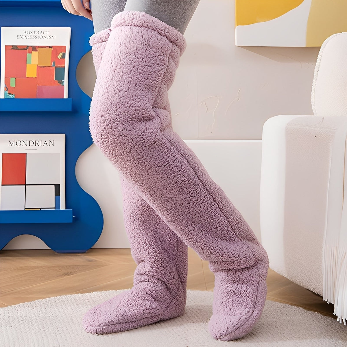 Camellia - Warme Damensocken für den Winter über das Knie