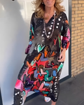Geneva - Bequemes V-Ausschnitt-Kleid