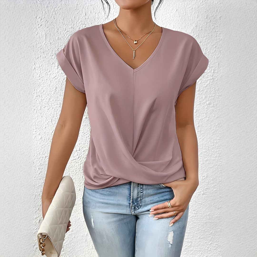 Velanie - Leichtes Shirt mit V-Ausschnitt