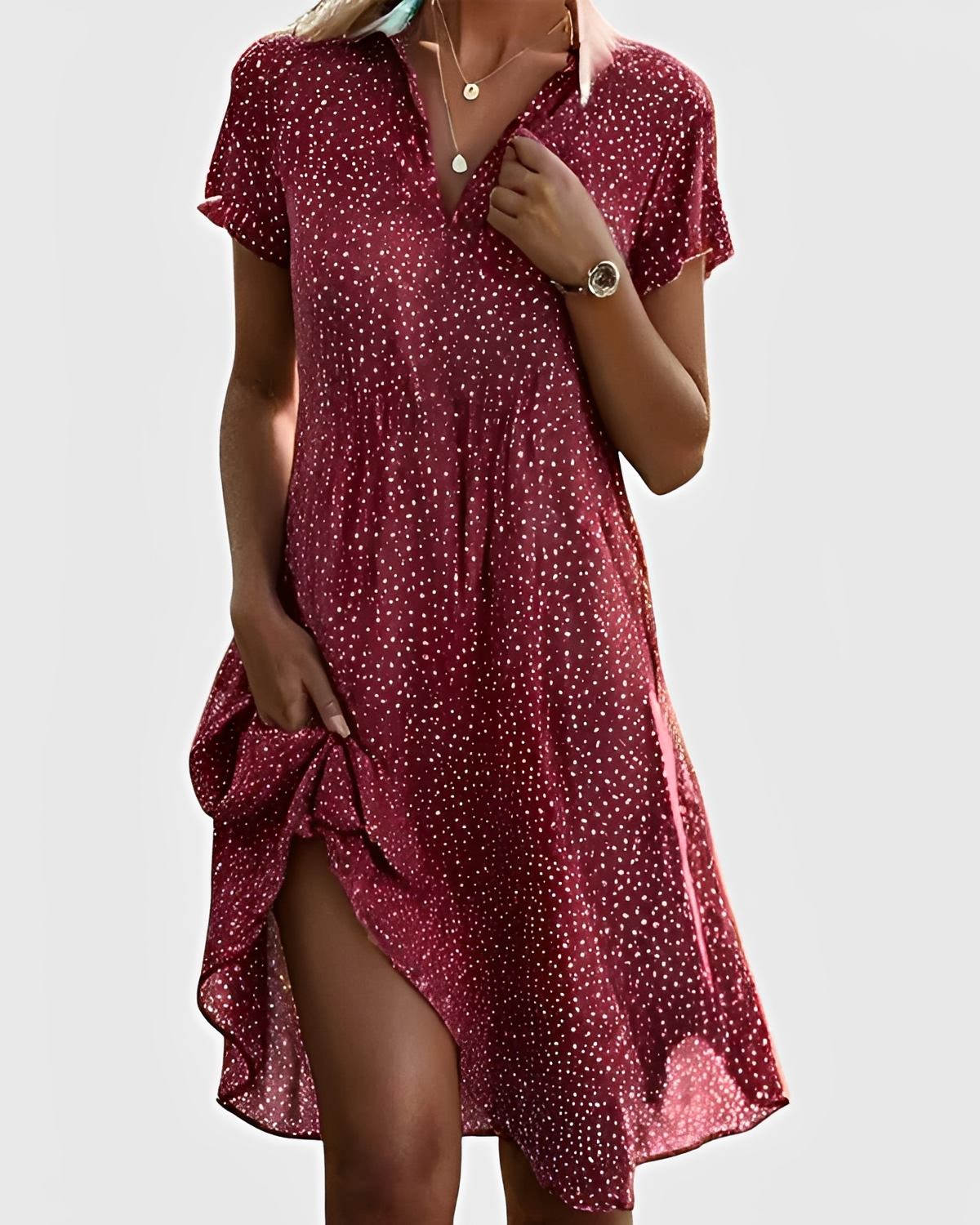 Vivella - Elegantes V-Ausschnitt-Midikleid