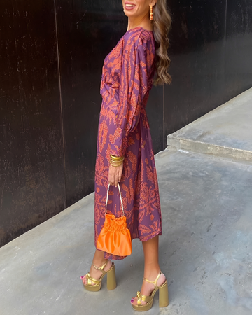 Alima - Vintage V-Ausschnitt Kleid