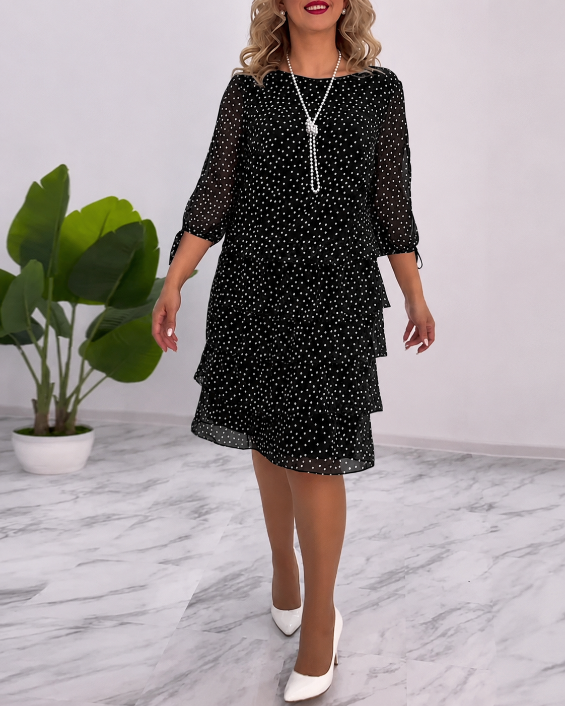 Bezia - Stilvolles Geschichtetes Midi-Kleid
