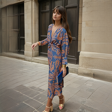 Gwynedd - Elegantes V-Ausschnitt-Kleid