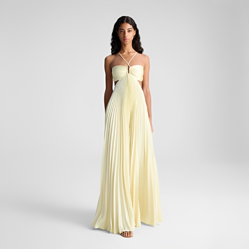 Sienna - Stilvolles langes plissiertes Kleid