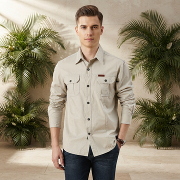 Hayden - Langarmhemd im Cargo-Stil mit Extra-Taschen