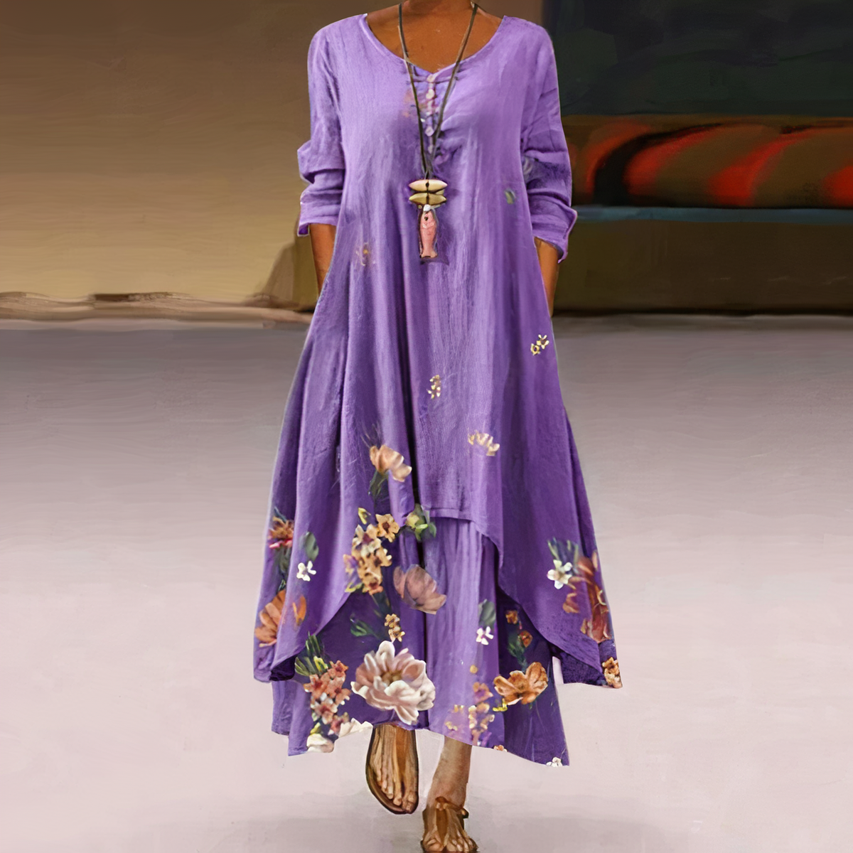 Anissa - Elegantes Midi-Kleid mit Knöpfen