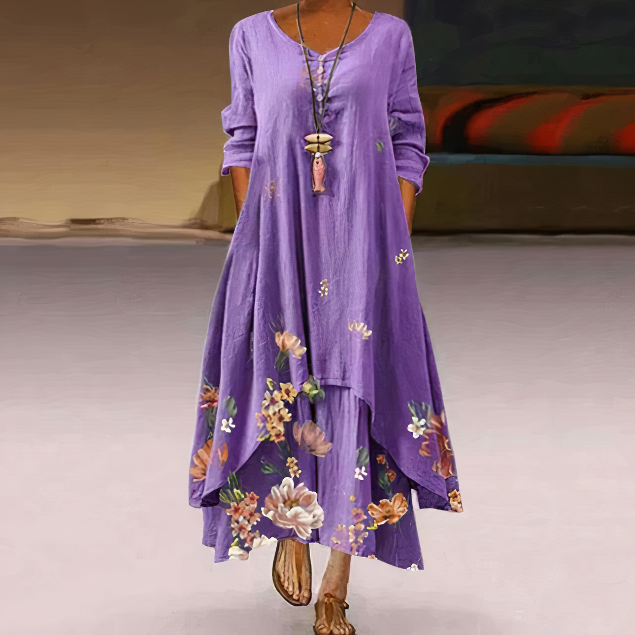 Anissa - Elegantes Midi-Kleid mit Knöpfen