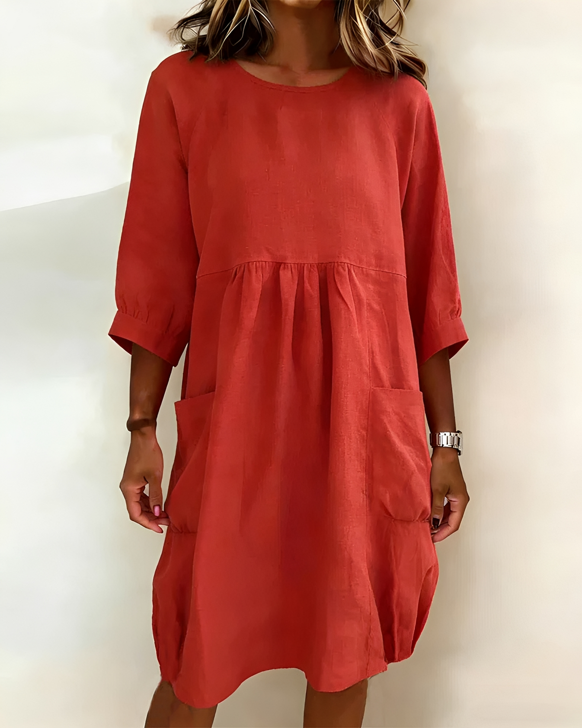 Shadia - Lässiges Lockeres Midikleid