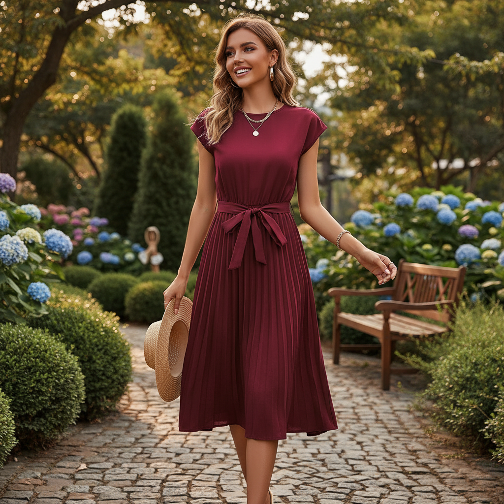 Jelica - Schickes Midikleid mit Falten