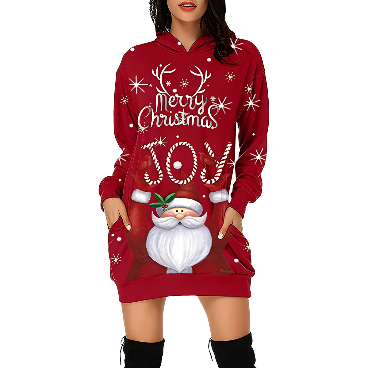 Georgia - Schickes Weihnachtskapuzenkleid für Damen