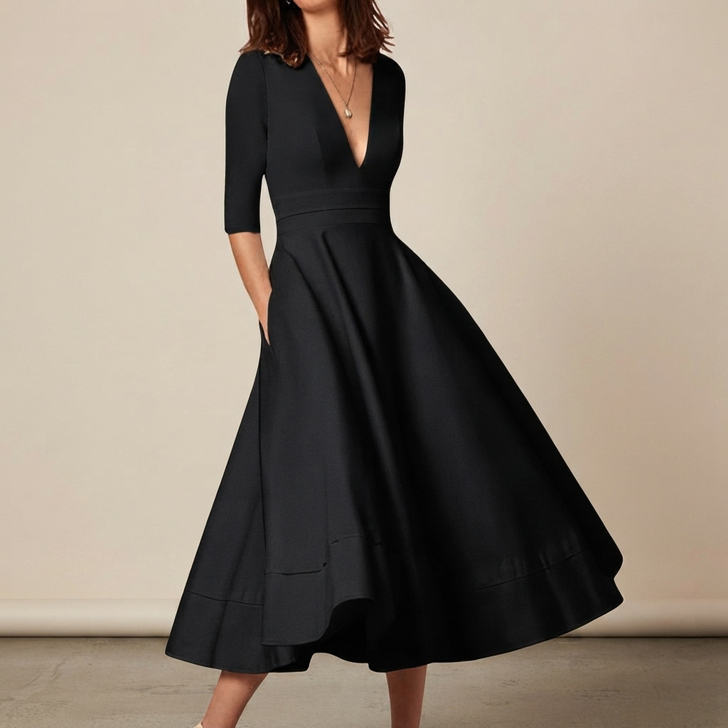 Debbie - Elegantes Kleid mit V-Ausschnitt