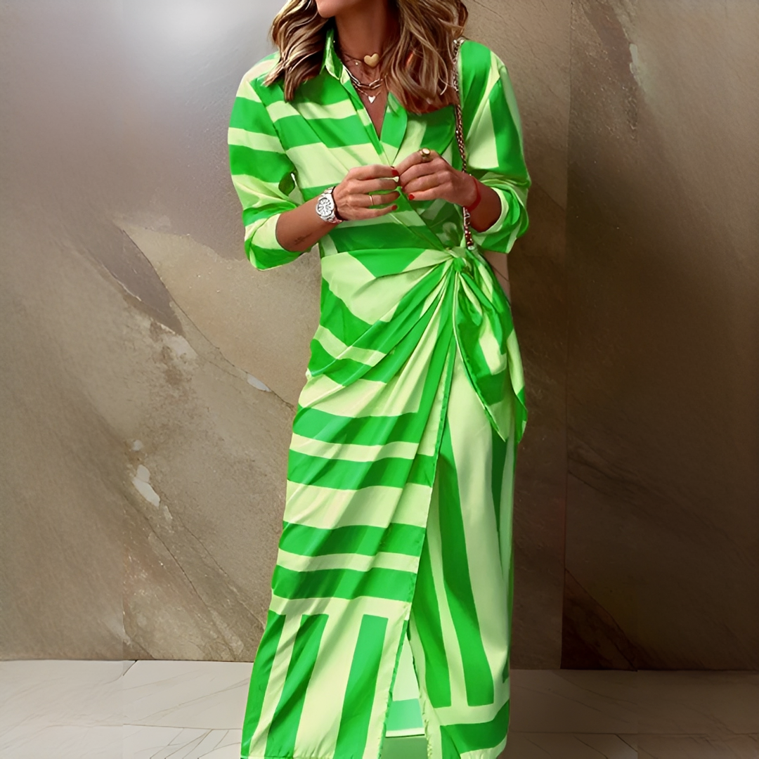 Emily - Elegantes und Schickes Gestreiftes Kleid