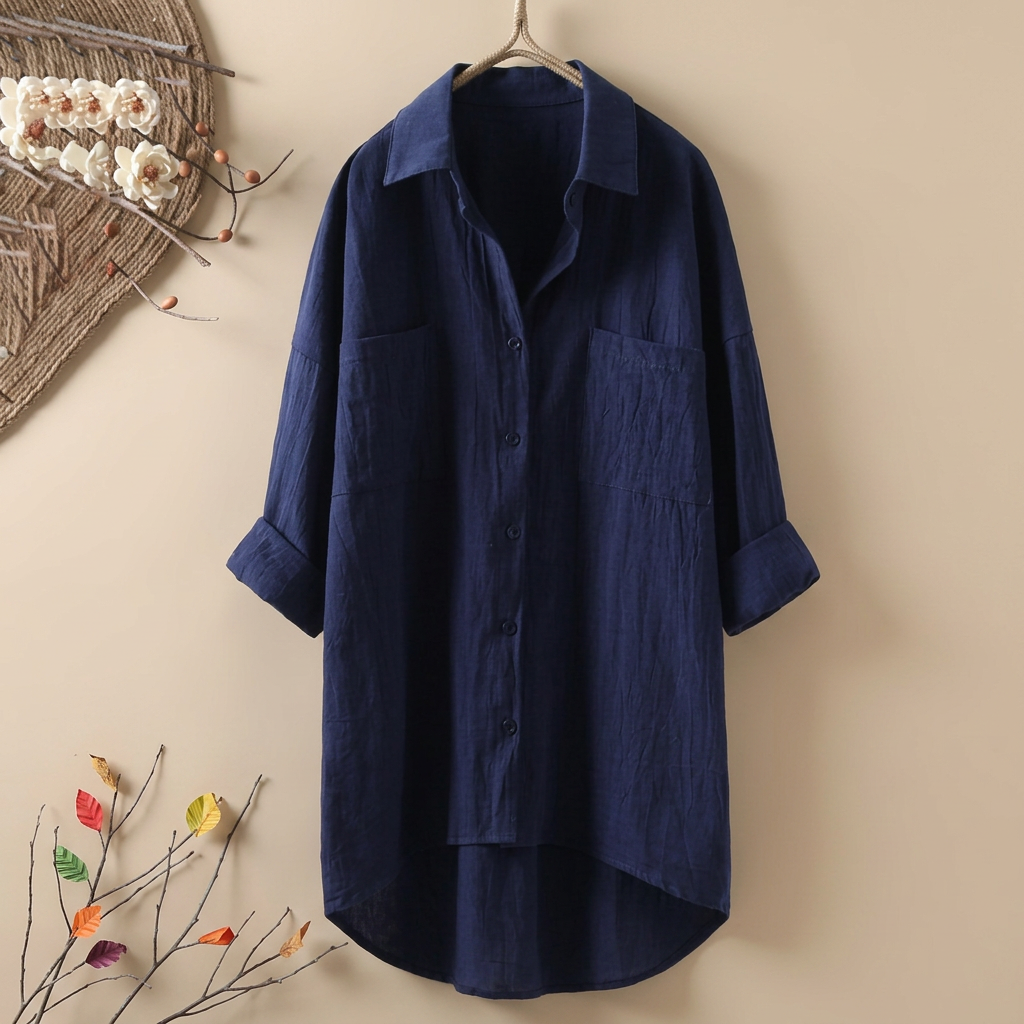Jacient - Weit geschnittenes Button-Down-Hemd
