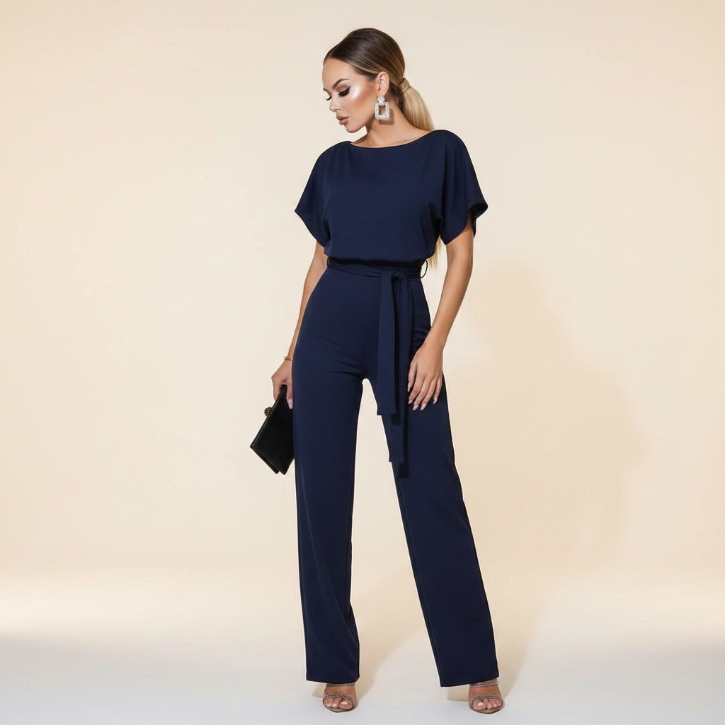 Eunise - Stilvoller Jumpsuit mit Gürtel