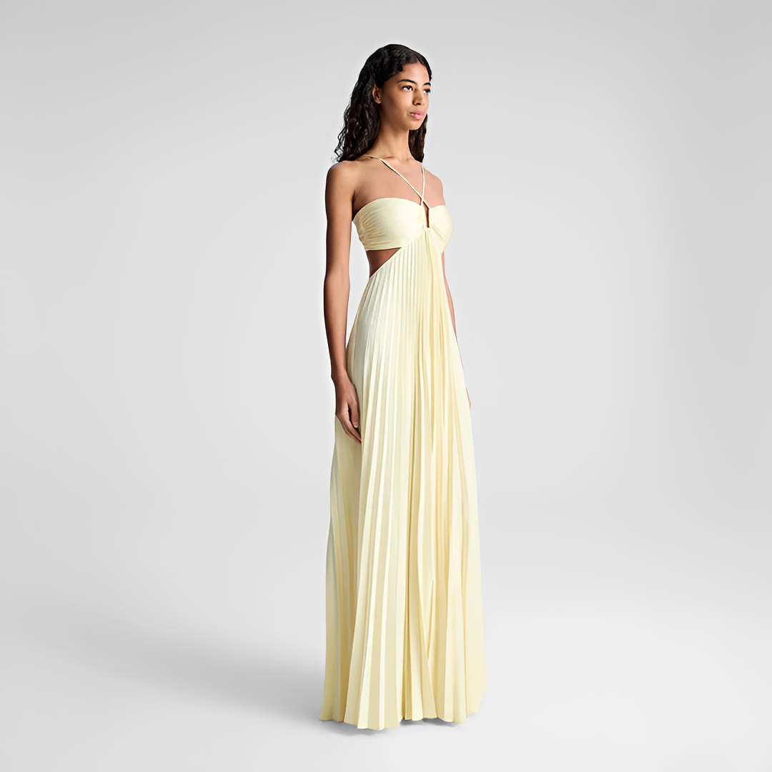Sienna - Stilvolles langes plissiertes Kleid
