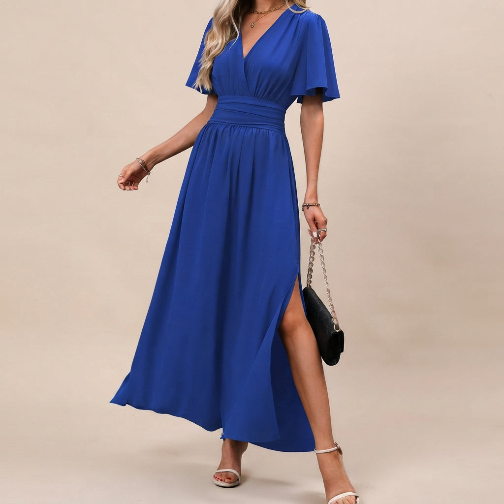 Leyli - Stilvolles Midi-Kleid mit Schlitz