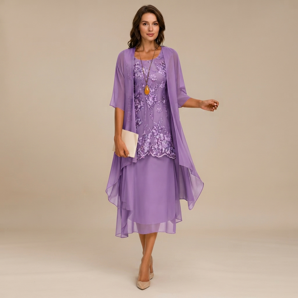 Krystal - Elegantes Zweiteiler-Midikleid