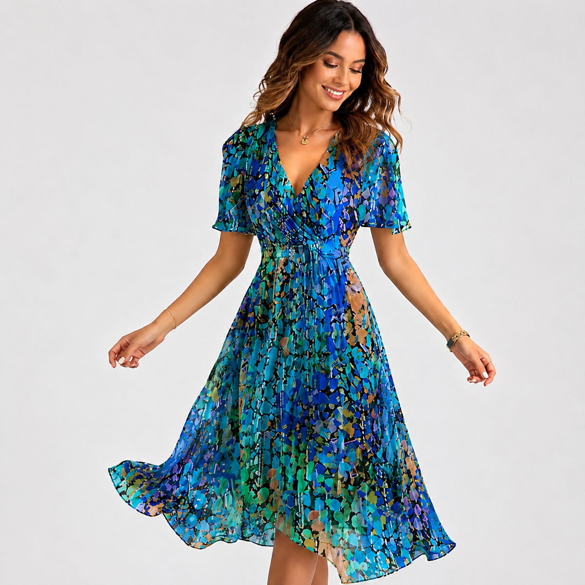 Elsinya - Schickes und fließendes Midi-Kleid