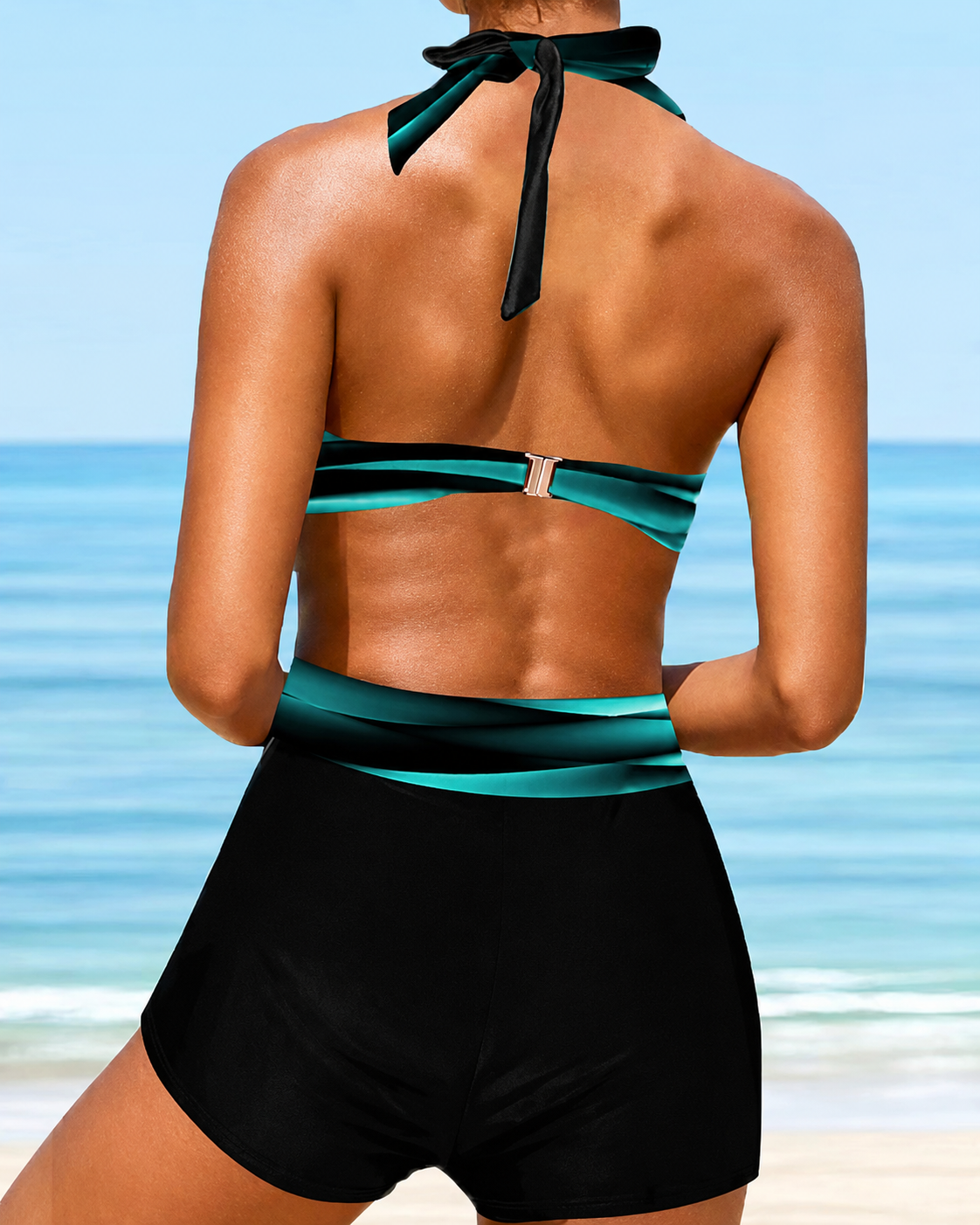 Liyshisha - Neckholder-Kreuz-Bikini-Set