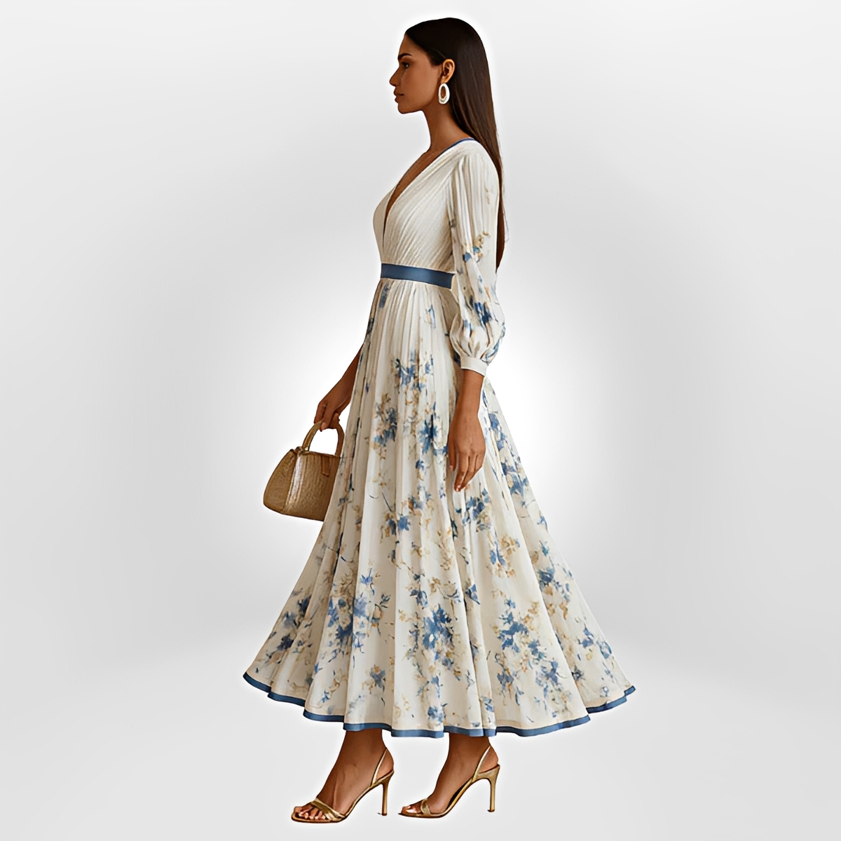Klarise - Elegantes Kleid mit überkreuztem V-Ausschnitt