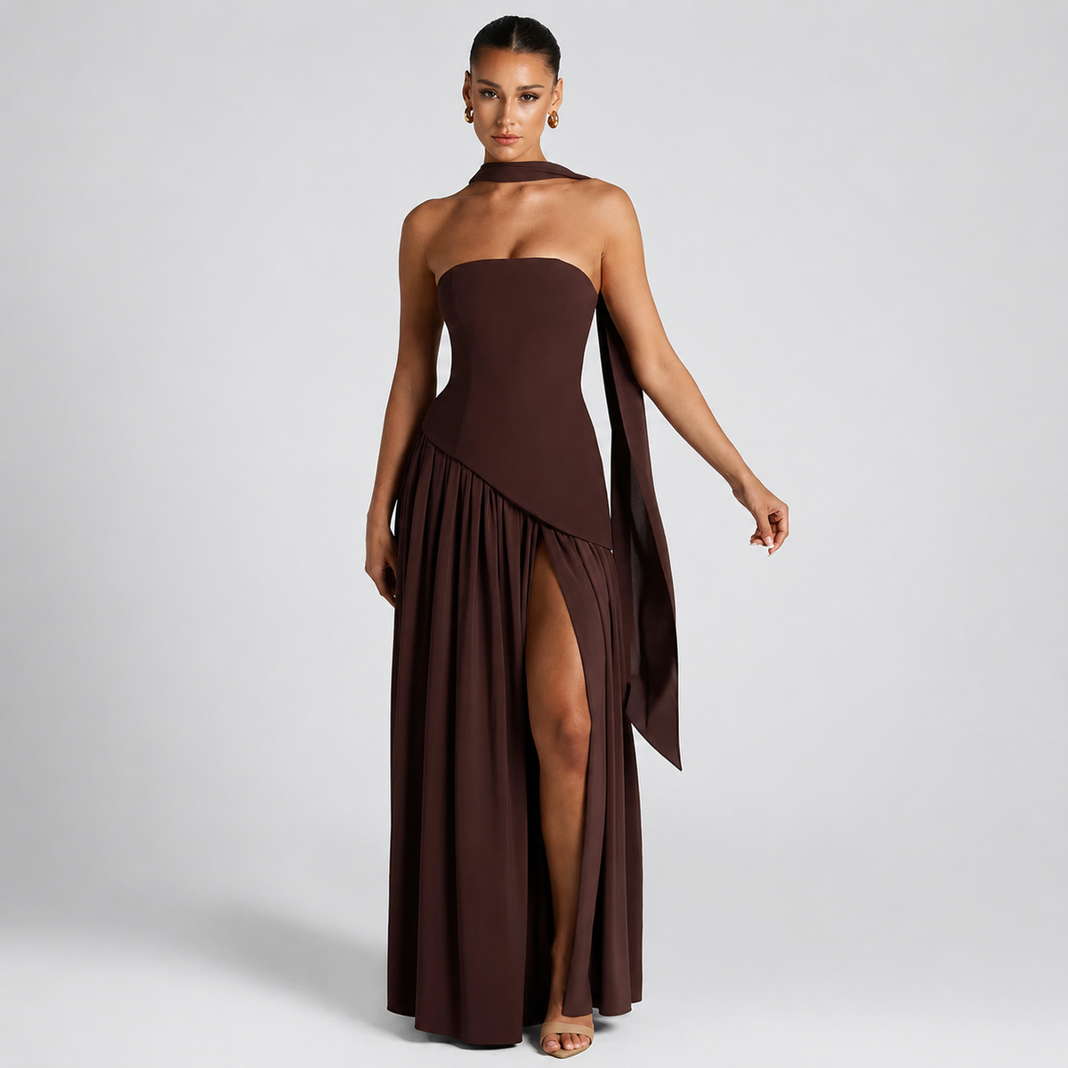 Fatimea - Elegantes langes Kleid mit Tubetop