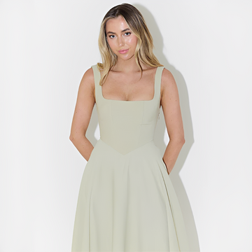 Fioren - Elegantes Midi-Kleid mit Quadratischem Ausschnitt
