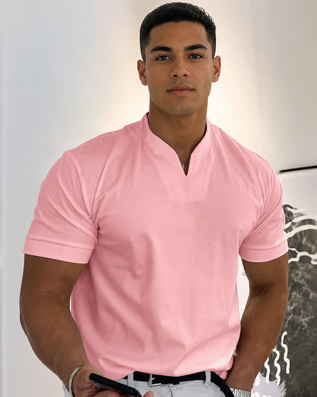 Cédric - Weites V-Ausschnitt-Shirt