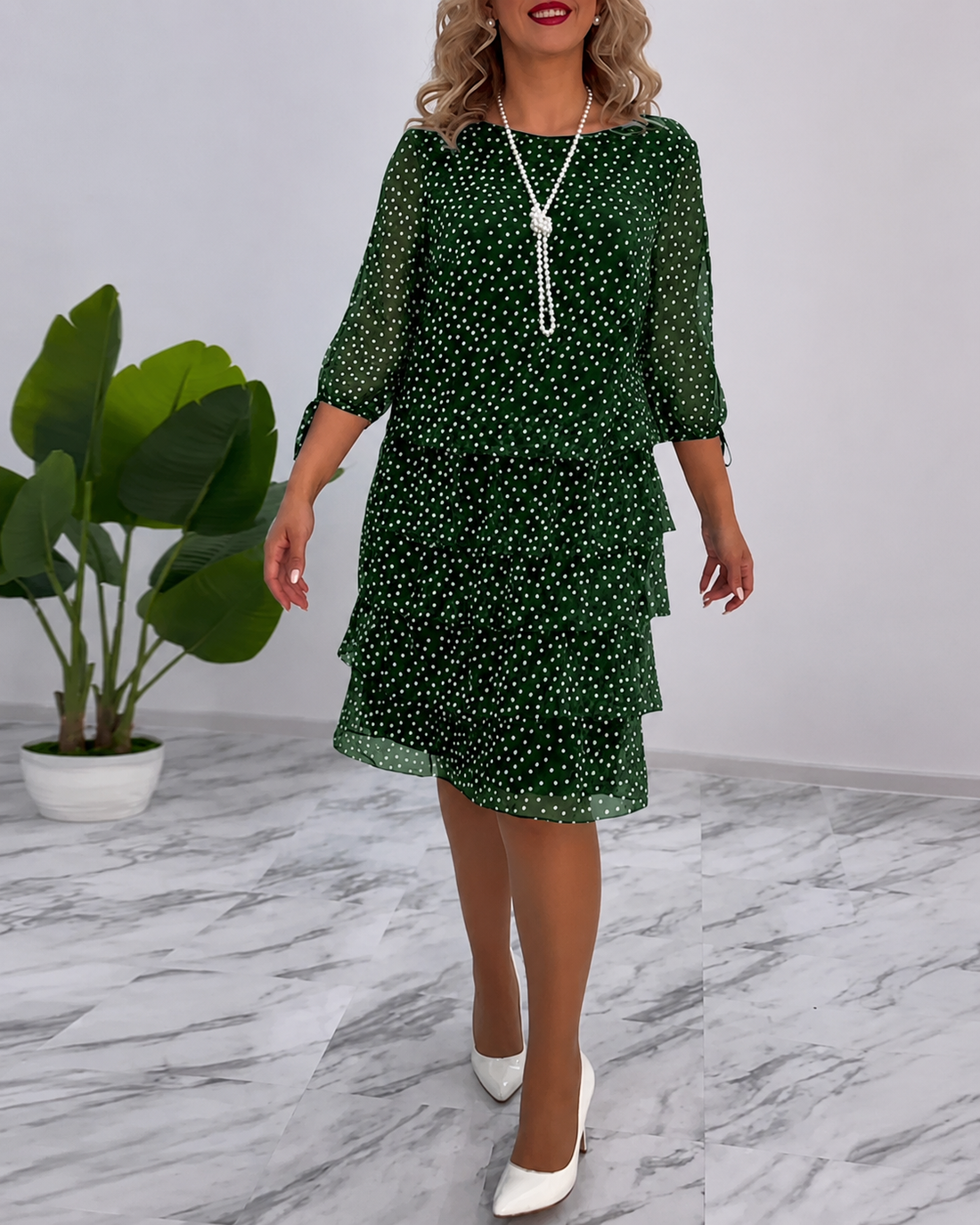 Bezia - Stilvolles Geschichtetes Midi-Kleid