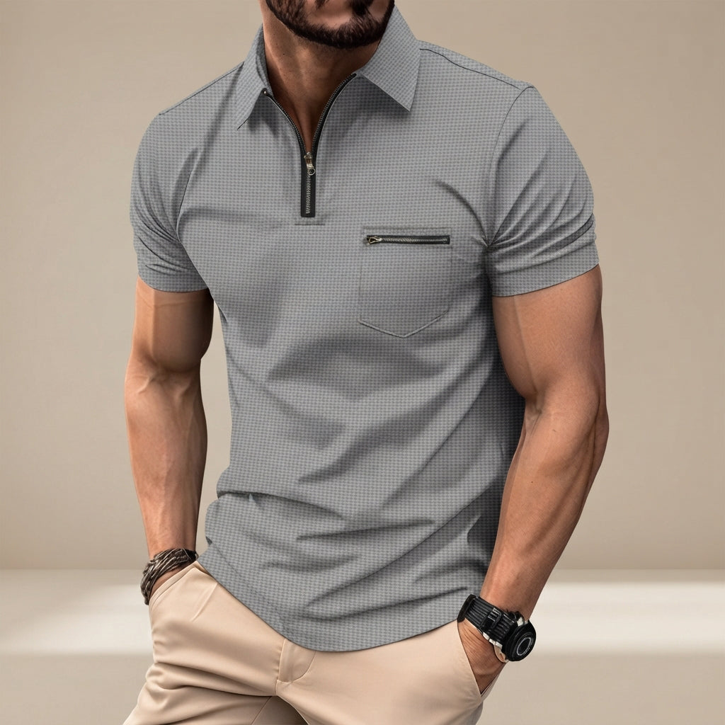 Barri - Zeitloses Waffel-Poloshirt