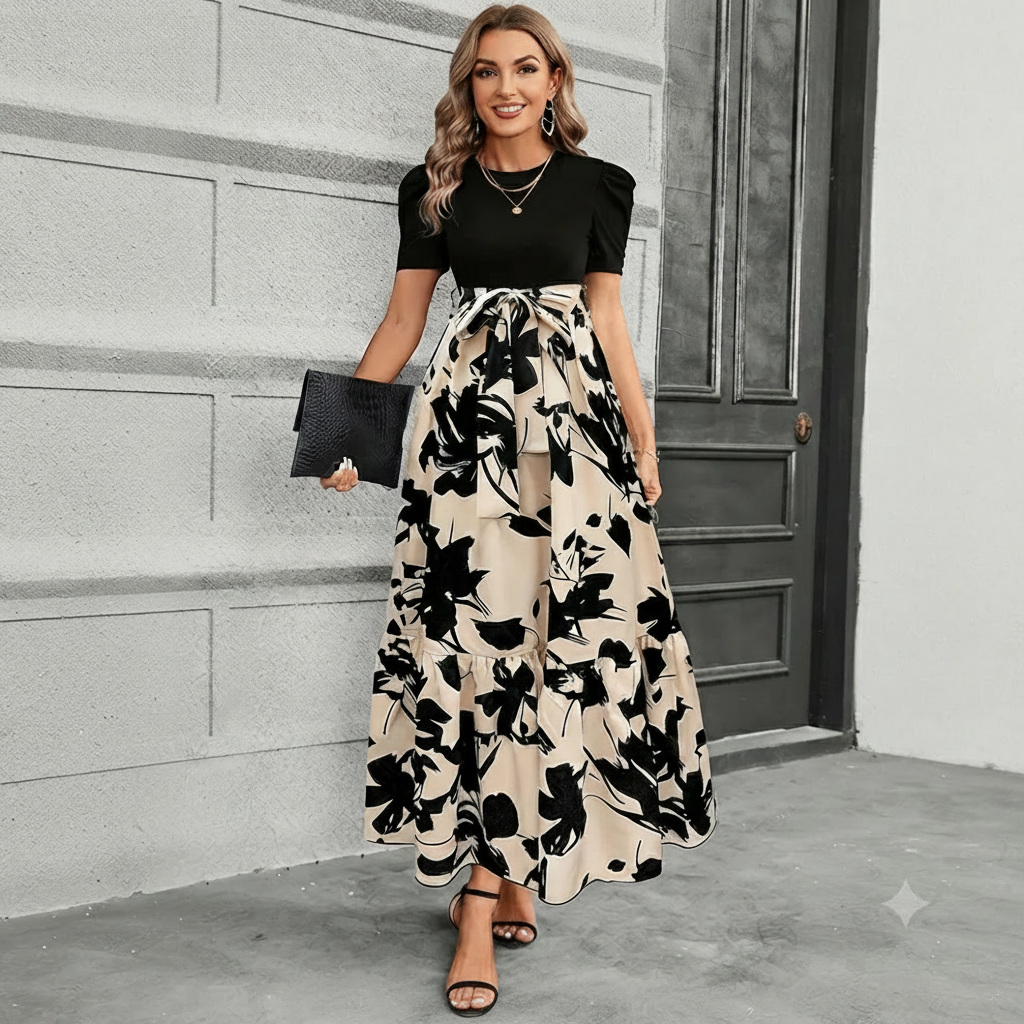 Astrid - Elegantes Kleid mit Blumenmuster