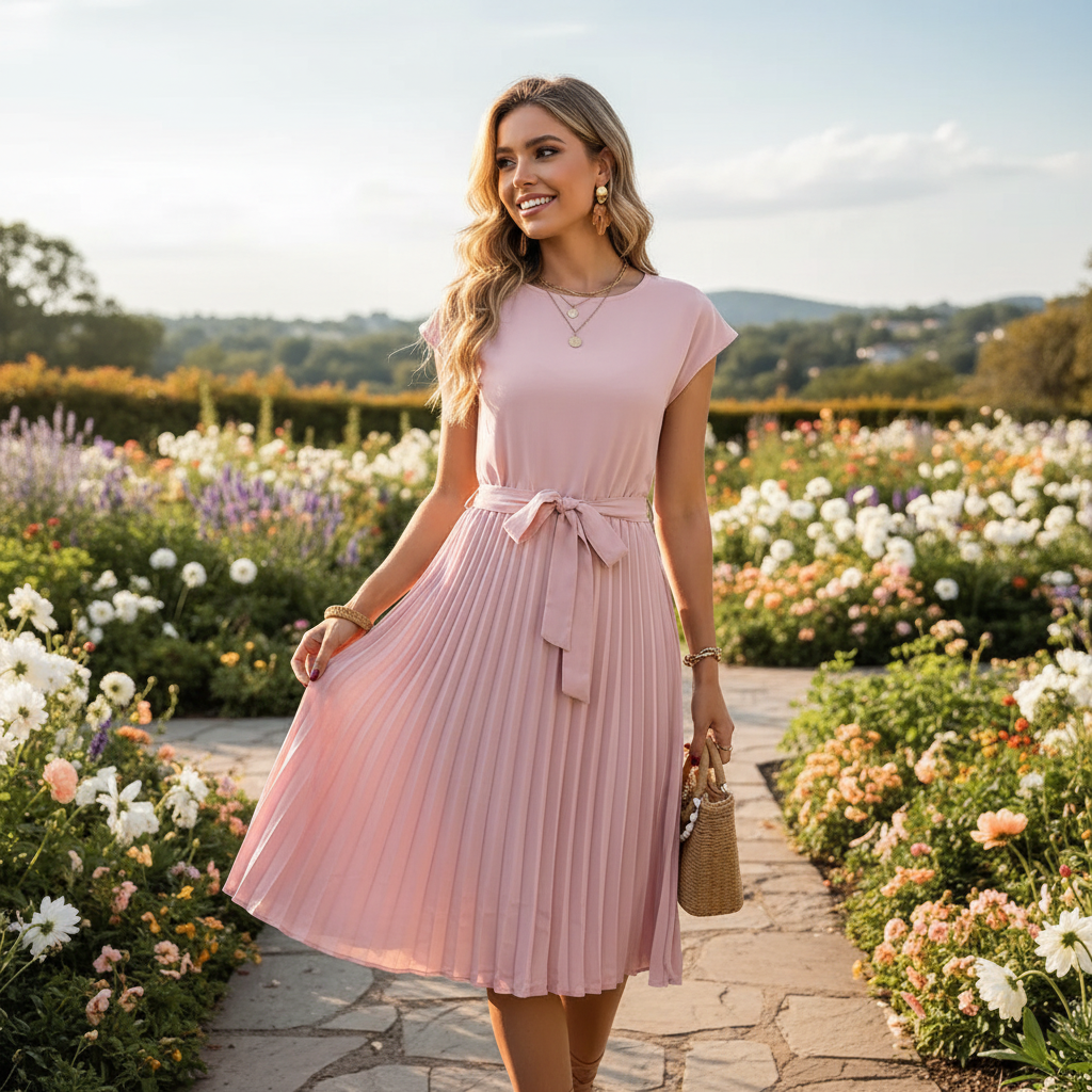 Jelica - Schickes Midikleid mit Falten