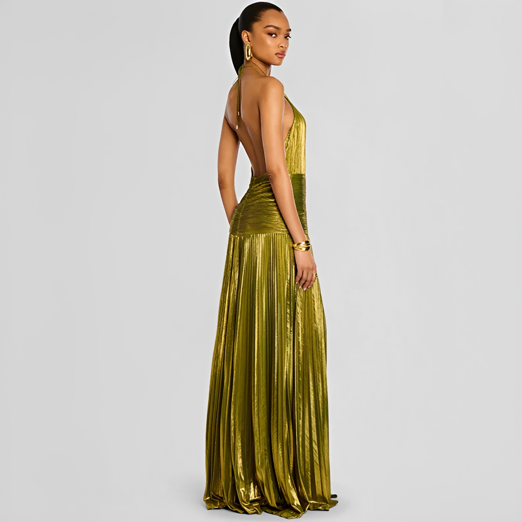 Naira - Schickes Kleid mit Falten und Schlitz