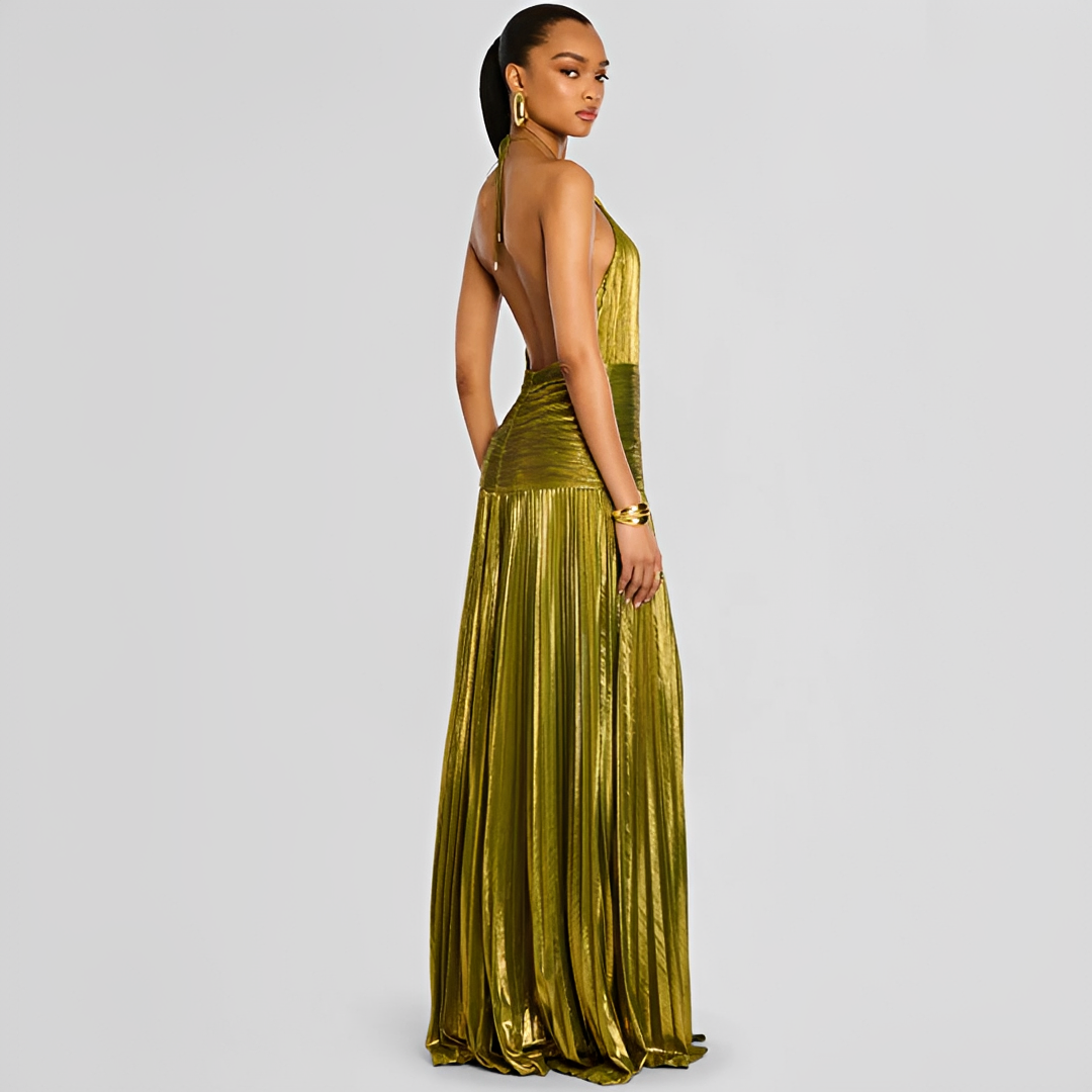 Naira - Schickes Kleid mit Falten und Schlitz