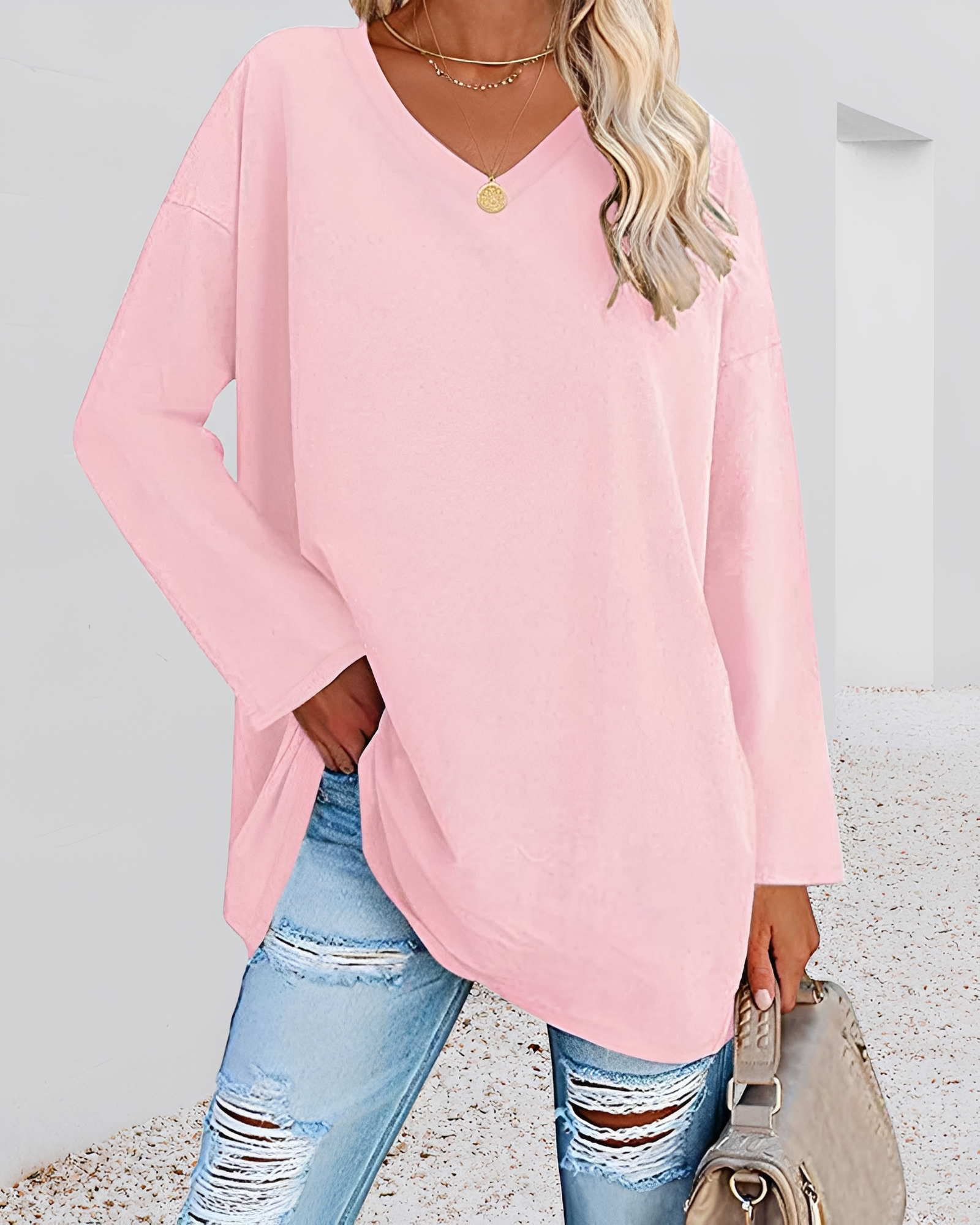 Kendra - Schickes V-Neck-Shirt mit lockerer Passform