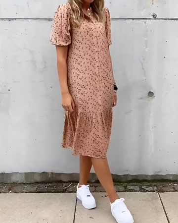 Rhiannon - Stilvolles V-Ausschnitt Midi Kleid