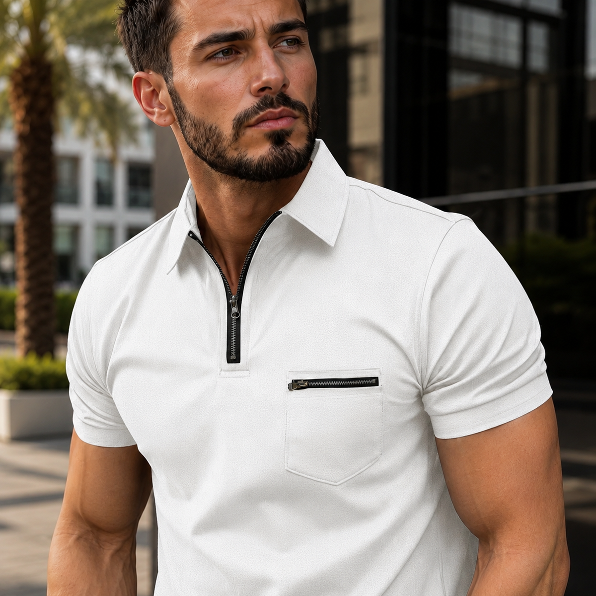 Barri - Zeitloses Waffel-Poloshirt