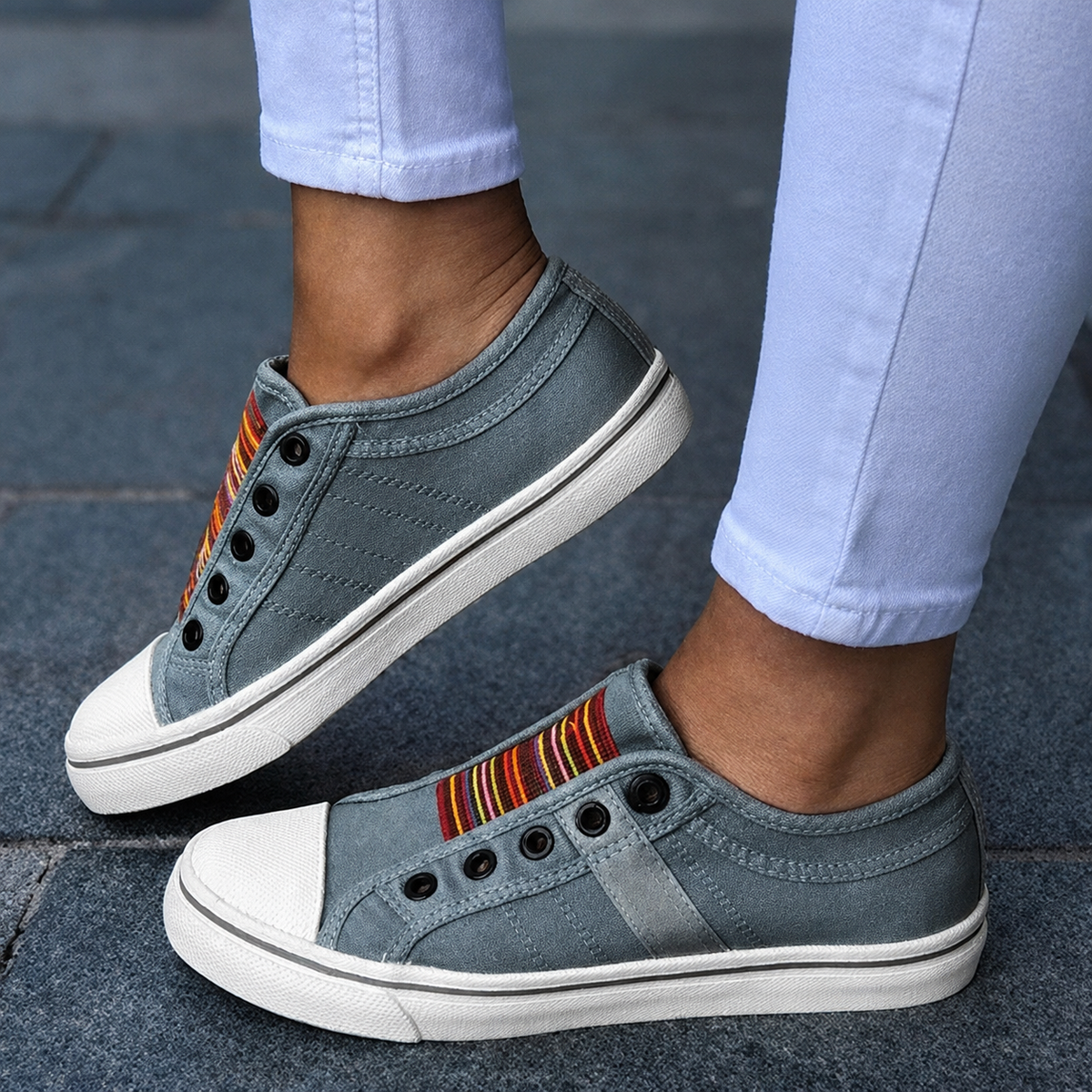 Jorrie - Klassische flexible Schuhe aus Segelstoff