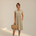 Nubia - Schickes Rundhals-Midikleid