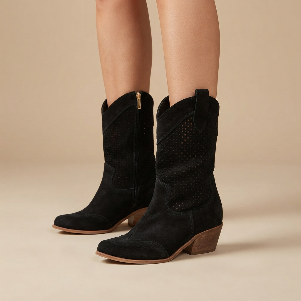 Jamie - Stiefel mit dekorativen Nähten und Absatz